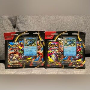 LOT OF 2 Pokémon TCG Mega Evolution 3-Pack Blister – Golduck Promo Sealed Cards